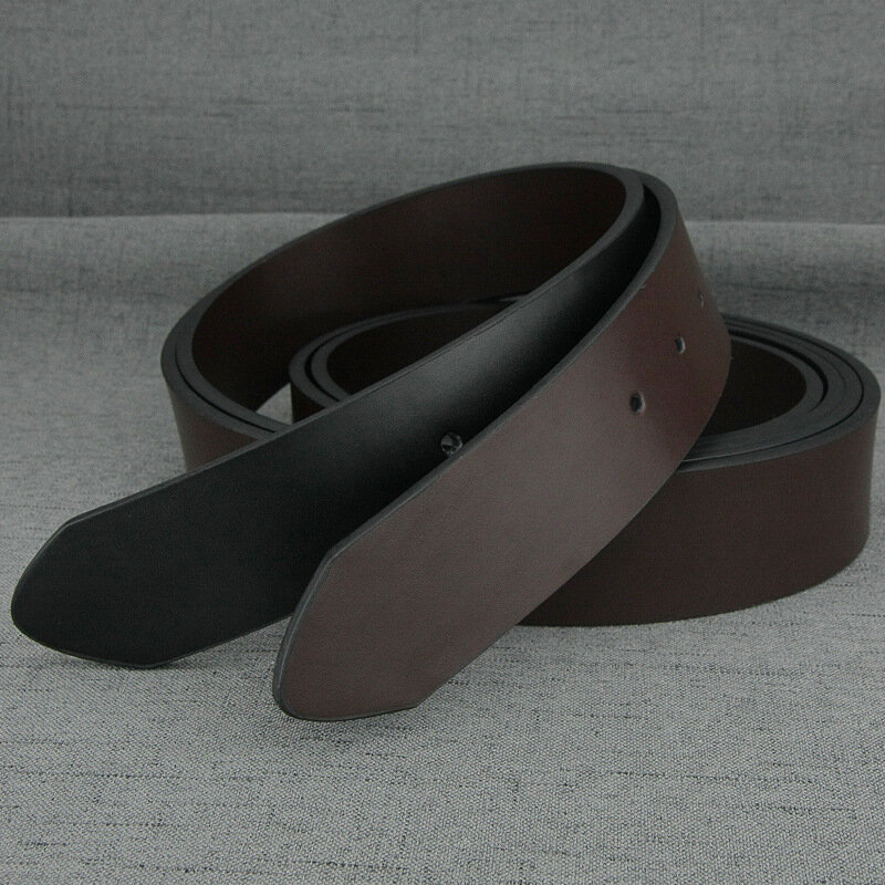男性用ダブルカラーベルト,新品,3.8cm,カジュアルスタイル,光沢のある,黒またはコーヒー色