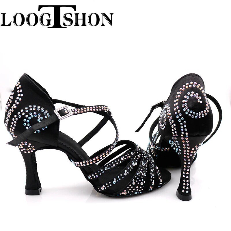 2020 scarpe da ballo latino con strass da donna professionale per adulti 10CM tacco alto morbido Samba Lumba Chacha scarpe da ballo per sala da ballo