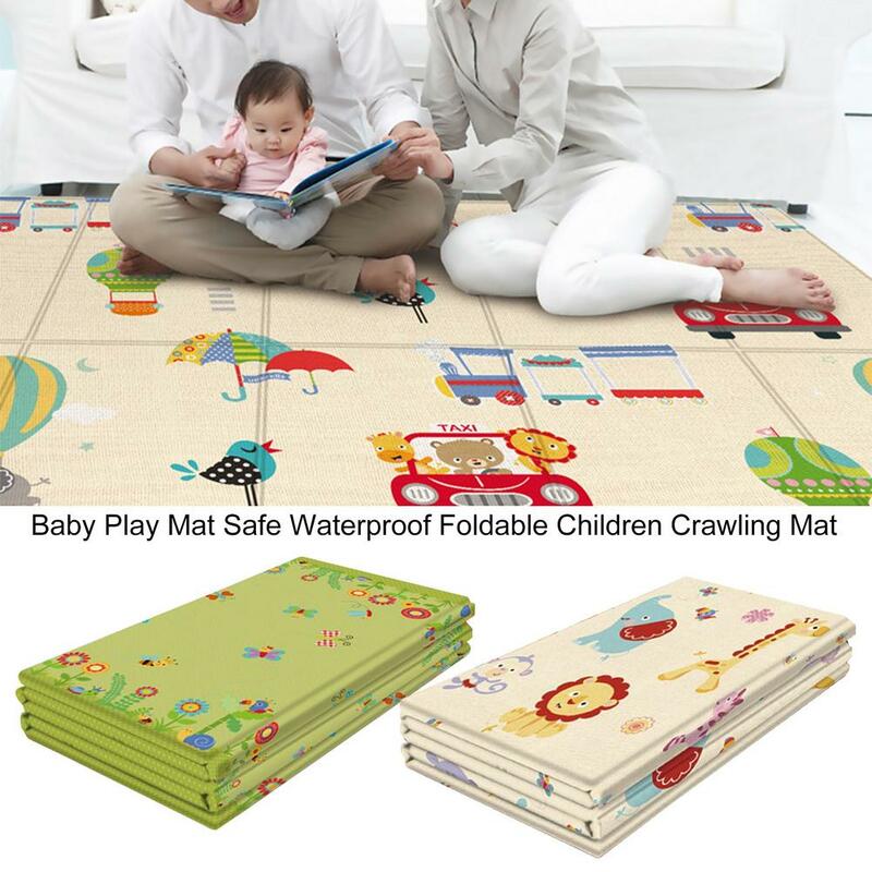 New Portable Baby Play Mat Safe Waterproof Foldable Cartoon Animals Children Crawling Mat Kids Rug Infant Climbing Games Pad