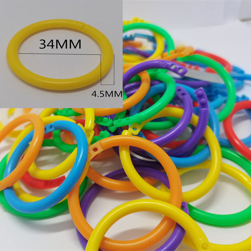 Binnendiameter 34Mm Kaart Opslag Plastic Ring Gesp Creatieve Hand Boek Houder Sleutel Activiteit Pagina Binding Ring 10 Stuks