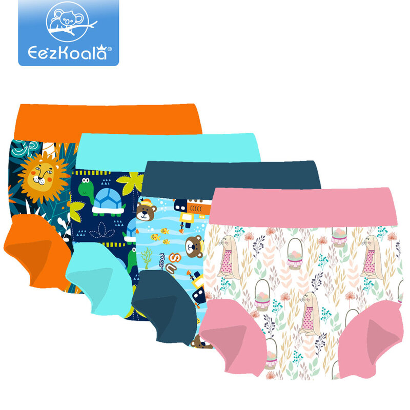 Eezkoala – couche de natation anti-fuite pour nouveau-né, taille haute, pour bébés garçons et filles, couches en tissu imprimé de dessin animé