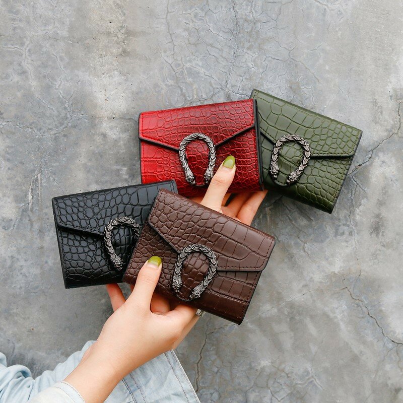 Kurze Geldbörsen Leder Frauen Brieftaschen Mode Brieftasche Student Geldbörse Karte Halter Damen Clutch Bag Kleine Geldbörse