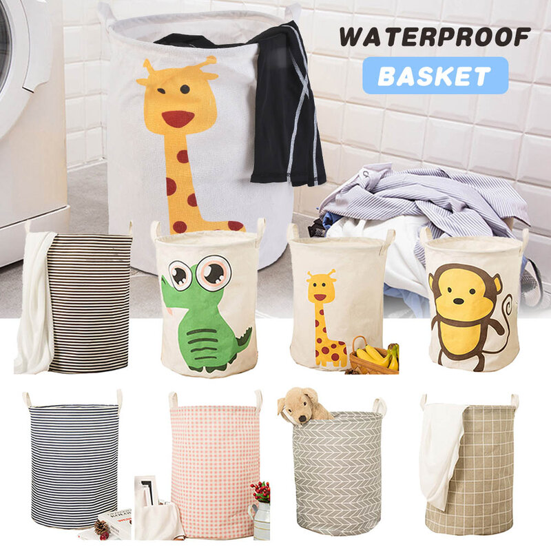 Junejour Laundry Basket Toys Fabric Clothes Toy Storage Basket Miscellaneous Storage Box Waterproof Oversize 35x45cm/40x50cm