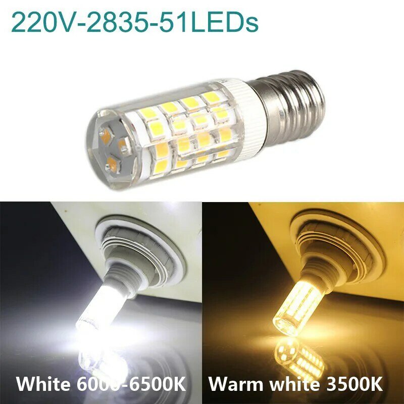Ampoule E14 – lampe en céramique, remplacement halogène pour lustre en cristal, réfrigérateur, 5W 7W 9W 220V 2835 SMD, 30w 40w 50w