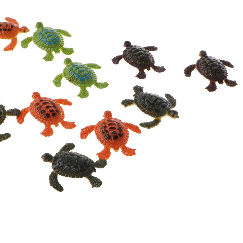 Figuras de plástico de tortugas de animales, 12 unidades, relleno de bolsas de fiesta para niñas y niños