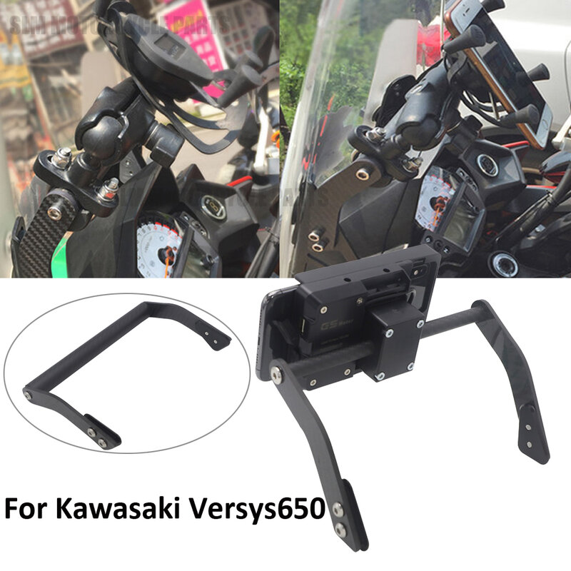 Acessórios da motocicleta suporte de navegação gps suporte suporte para kawasaki versys 650 kle650 versys650 2022 2021 2020 2019 2018