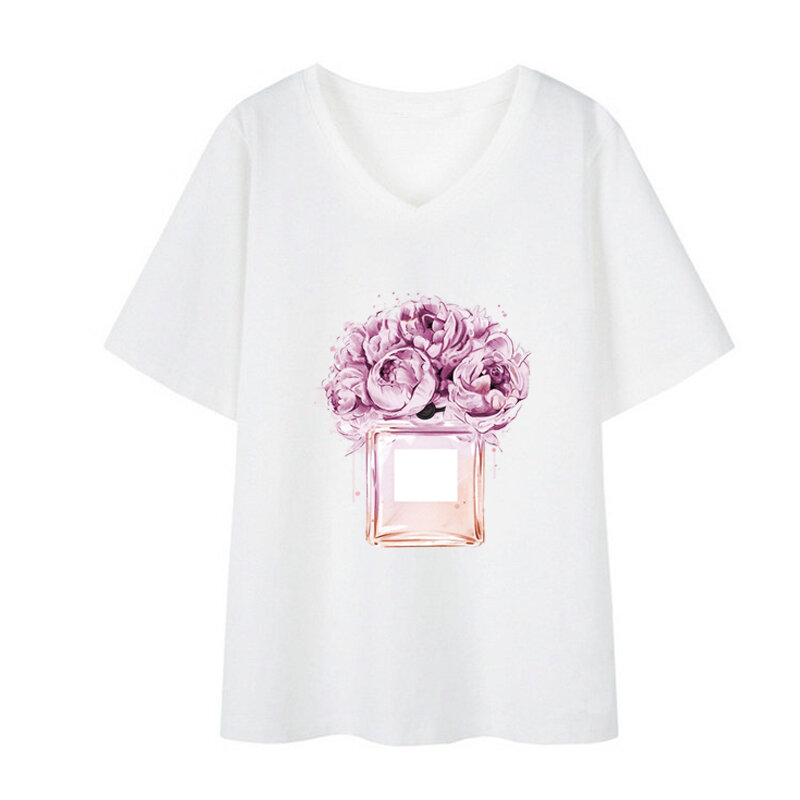 Tambalan Bunga Cantik Baru untuk Pakaian Applique Pemindah Panas Stiker Print Botol Parfum T-shirt Anak Perempuan Diy Iron On Transfe