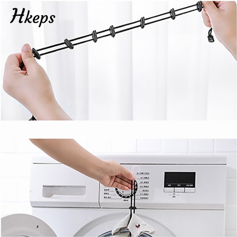 Adjustable Multi-Function Socks Hanging Rope Useful Clothes Hanger And Washing Basket Net For Wardrobe Storage Home Accessories