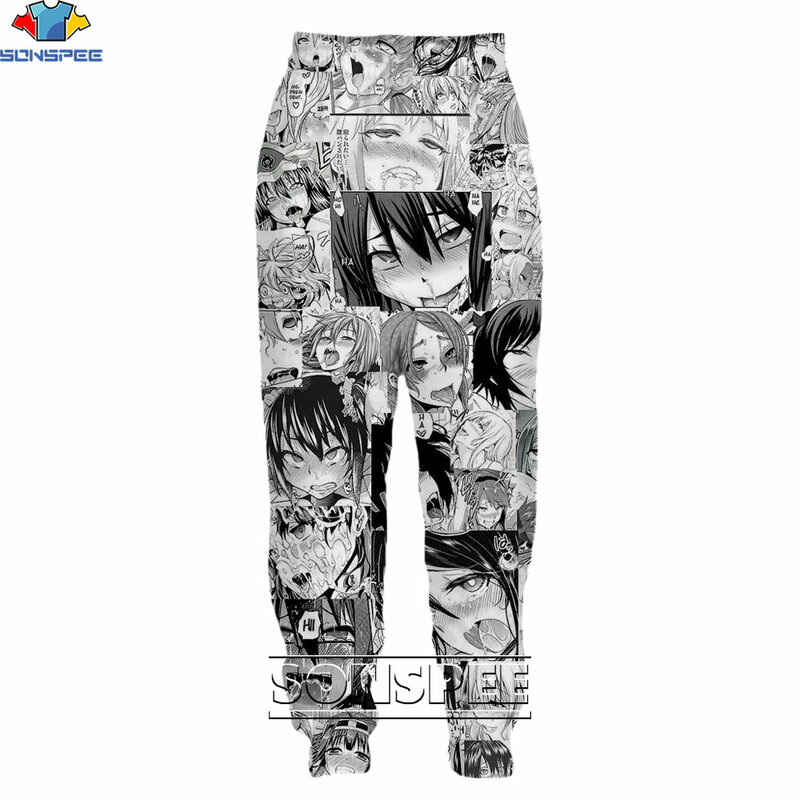 Sonspee 3D Anime Print Broek Retro Nostalgische Cartoon Sexy Loli Alternatieve Otaku Broek Joggingbroek Oversized Mannen Clothings