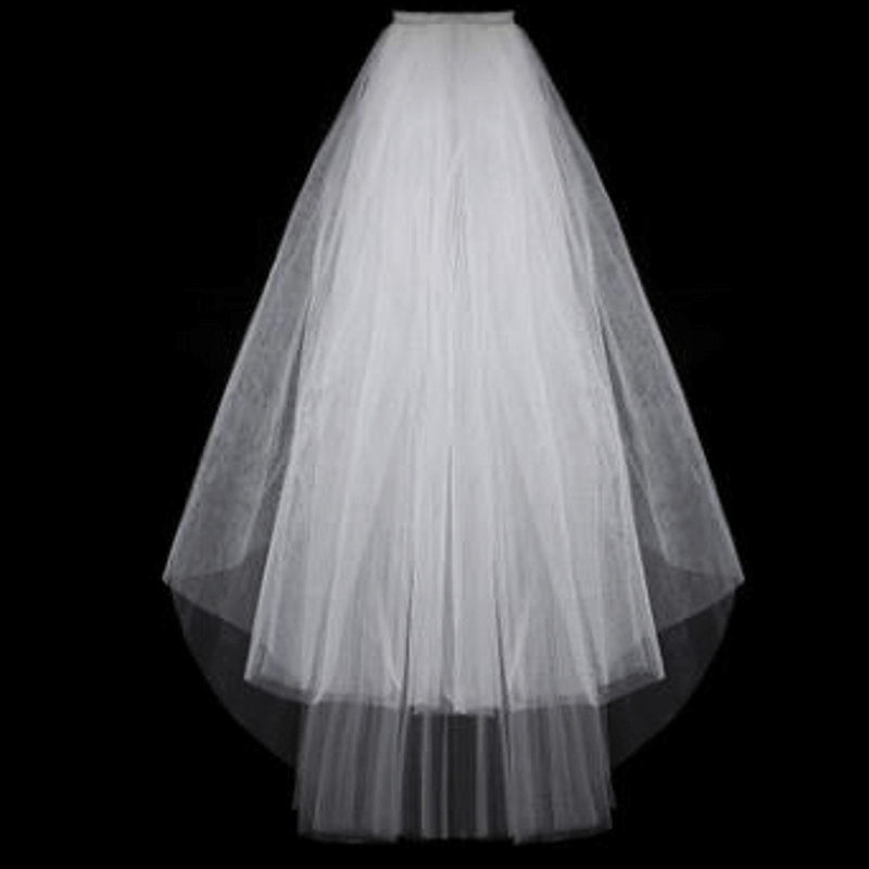 بسيطة قصيرة تول الحجاب الزفاف رخيصة 2021 الأبيض العاج الحجاب الزفاف للعروس لماريج اكسسوارات الزفاف