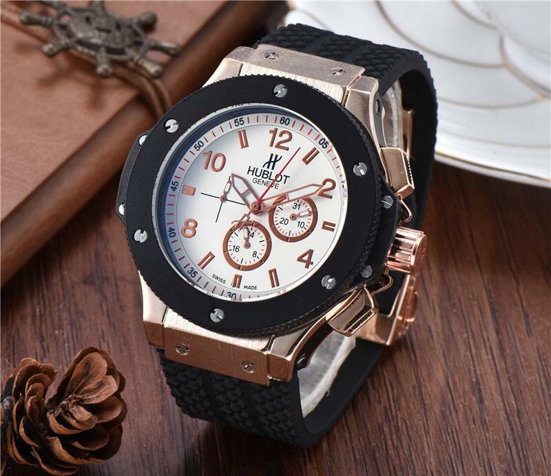 HUBLOT- Luxury Brand quartz Mens 시계 기계식 손목 시계 스테인레스 스틸 스트랩 남성용 손목 시계 클래식 비즈니스 드레스