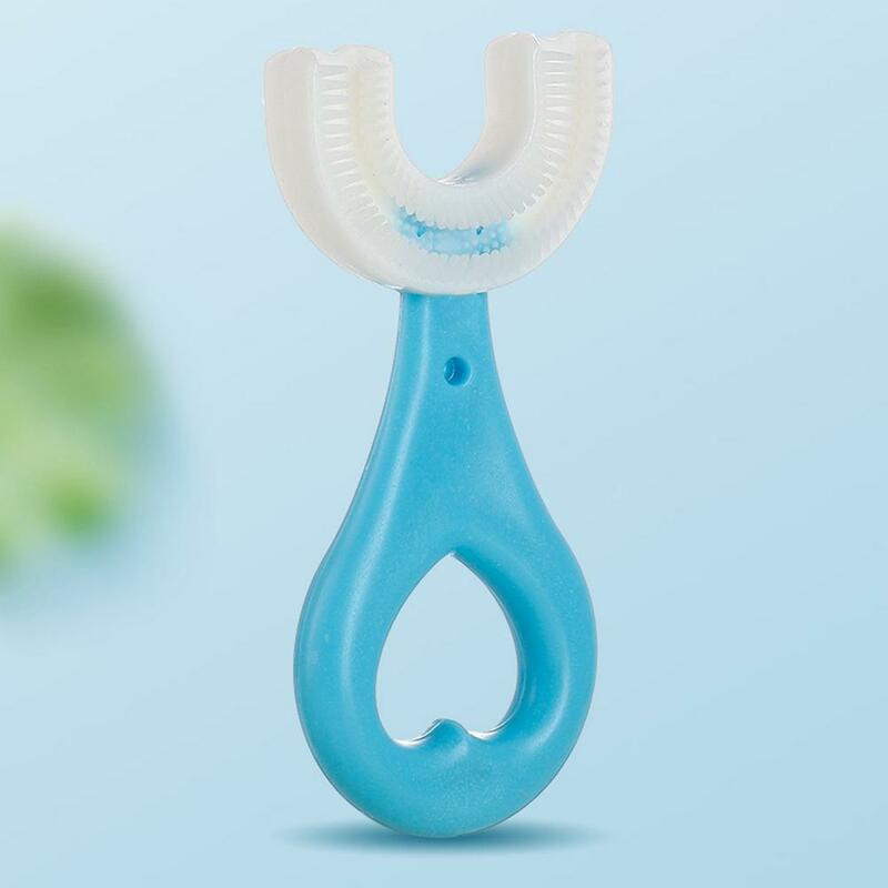 Spazzolino da denti per bambini spazzolino da denti per bambini a forma di U a 360 gradi spazzolino per bambini in Silicone per uso alimentare denti per bambini cura orale pulizia # HY