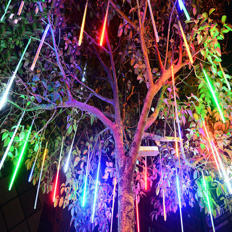 30/50cm LED Meteor Shower deszcz łańcuchy świetlne 8 rur na zewnątrz wodoodporny na boże narodzenie nowy rok Garden Street Home Decoration