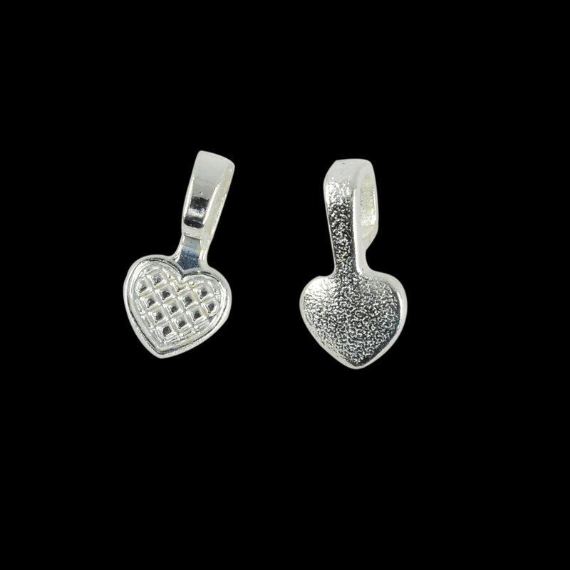 100 sztuk Vintage Heart Shaped klej na Bails 16x8mm tworzenia biżuterii rzemiosło DIY koraliki