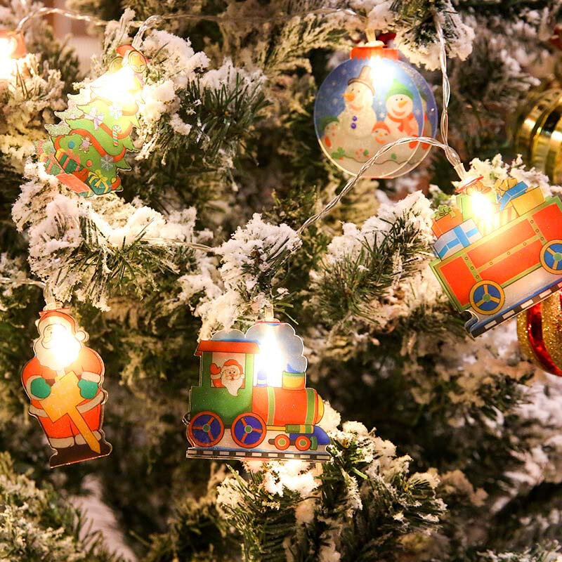 Guirlande lumineuse à 20 led, 3M, pour noël et nouvel an, Design père noël bonhomme de neige, couronnes d'arbre, fête, décoration de la maison, 2022