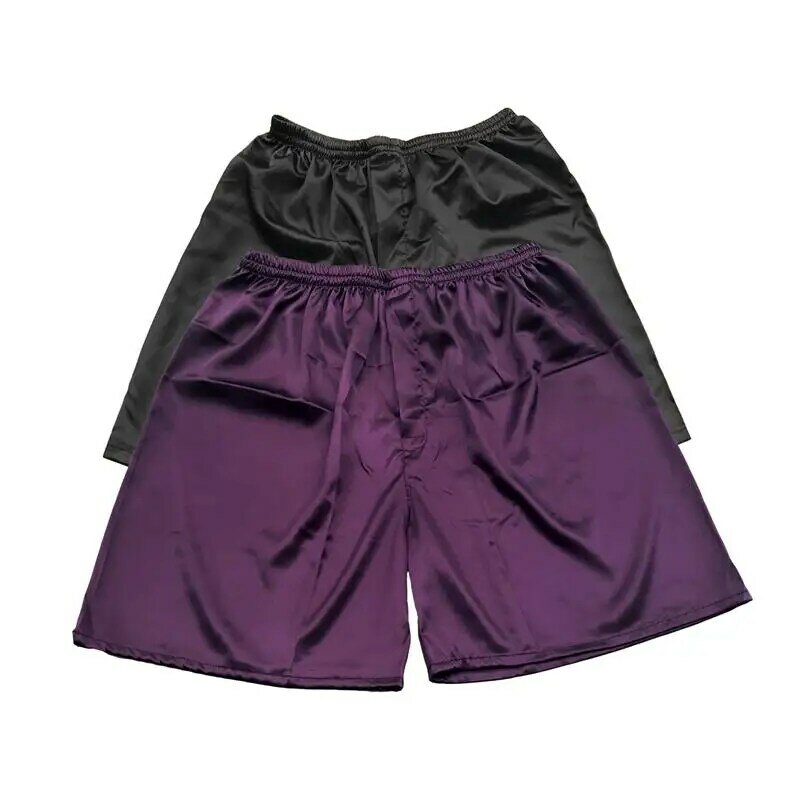 Tony&Candice 3PCS/Lot Men's Satin Silk Boxers Pajama Short Trousers Shorts Combo Pack Underwear Pajamas For Men Sleep Bottoms