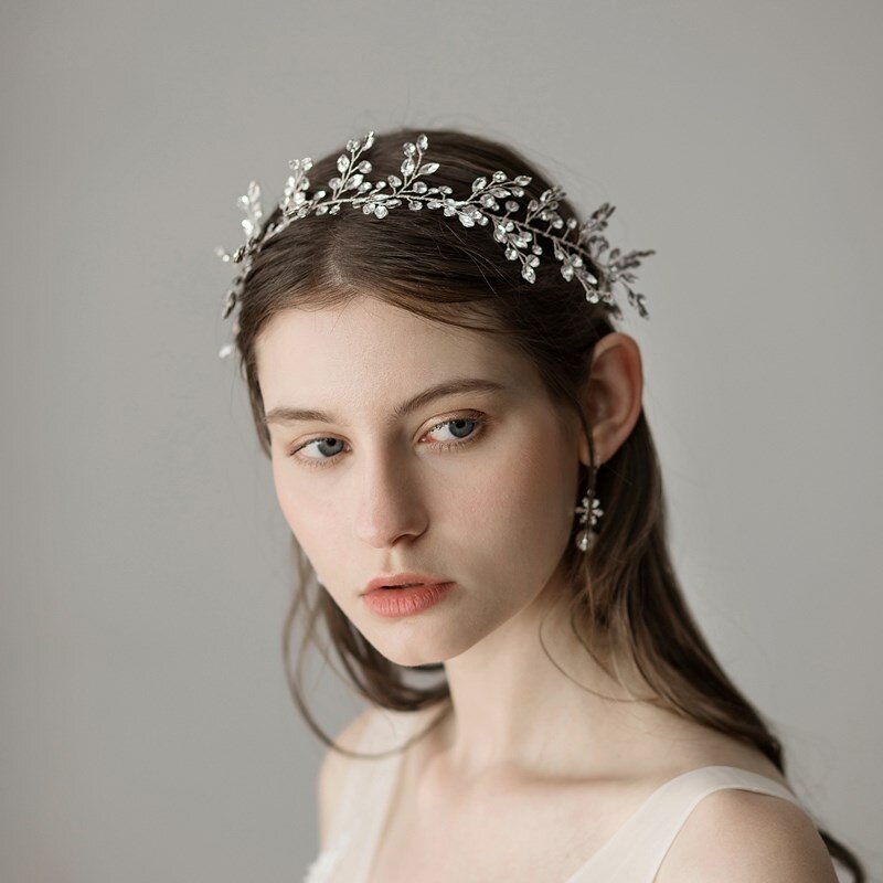 O341 Mengkilap Aksesoris Rambut Pengantin Kaca Kristal Diamond Bridal Headpiece Hairband untuk Pernikahan