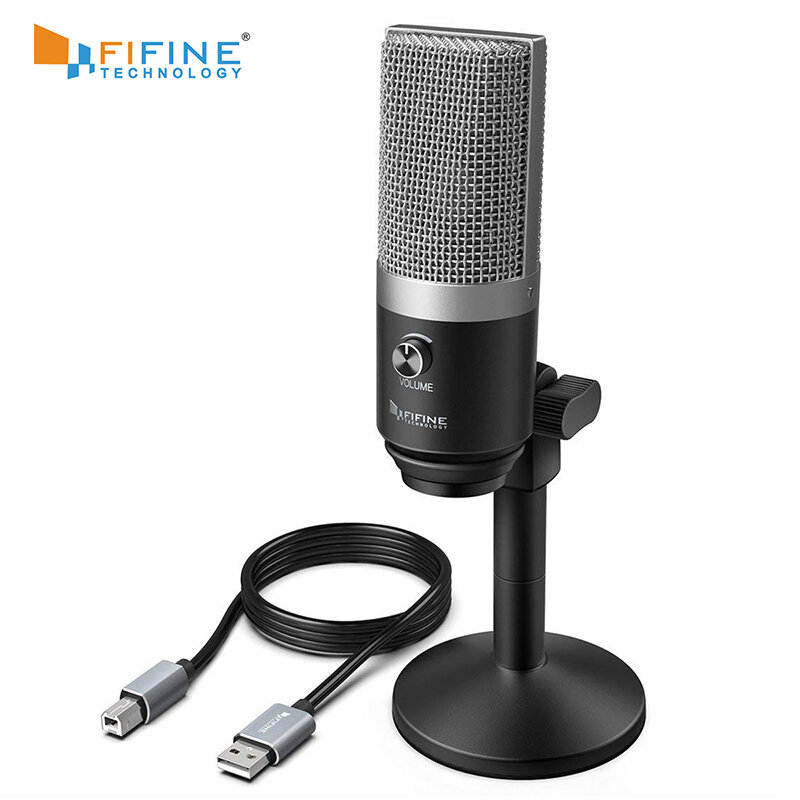 FIFINE USB микрофон для ноутбуков и компьютеров для записи потокового голоса оверсайз для аудио и видео K670