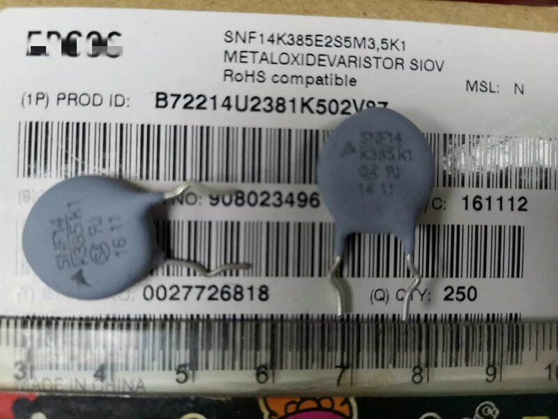 Новый оригинальный металлоксидеваристор SNF14K385E2S5M3 SIOV 5K1 SNF14K385E2S5 SNF14K385E2 SNF14K385, 10 шт.