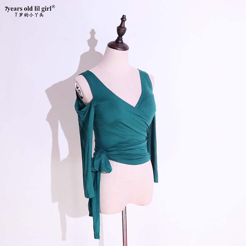 Joga modalny bawełniany sweter z opadające ramiona i długie rękawy GCC21
