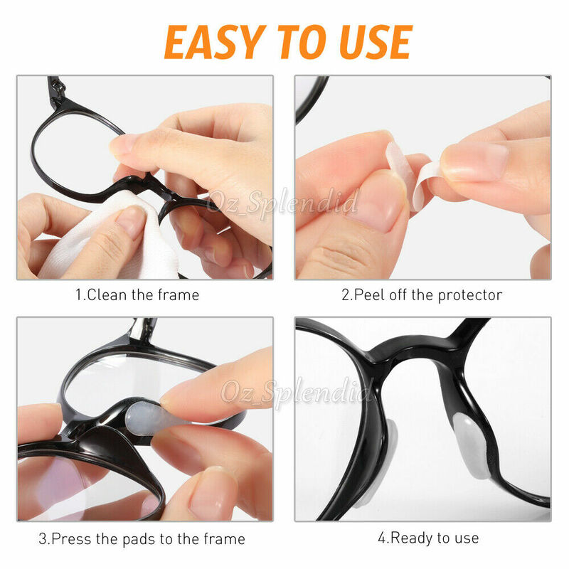 Set Of Silicone Nose Pads Anti Slip Stick On For Eye Glasses Sunglasses non-slip thin nosepads accessories
