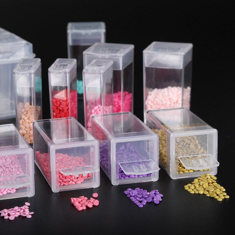 Cajas de accesorios de pintura de diamantes 5D, estuches de almacenamiento portátiles de 32 compartimentos, Kits de herramientas de bordado de diamantes DIY, contenedor de almacenamiento de cuentas