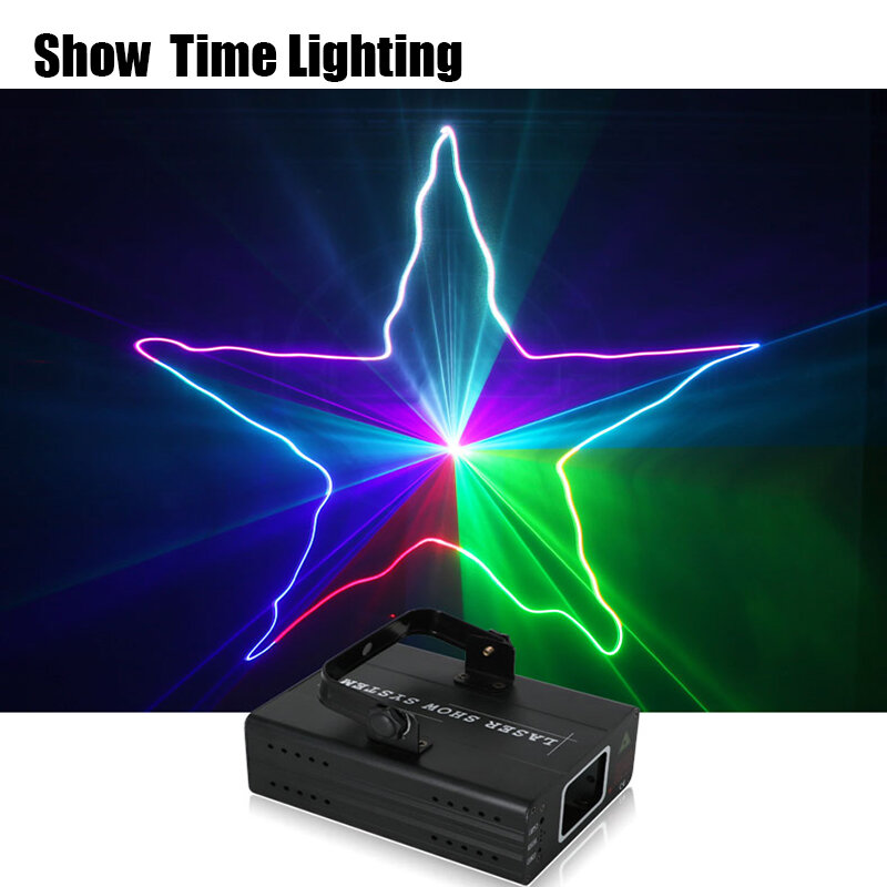 Show Time DJ Laser Lampu Panggung Penuh Warna 96 RGB Pola Proyektor Lampu Efek Panggung untuk Disko Pesta Natal 1 Kepala Laser