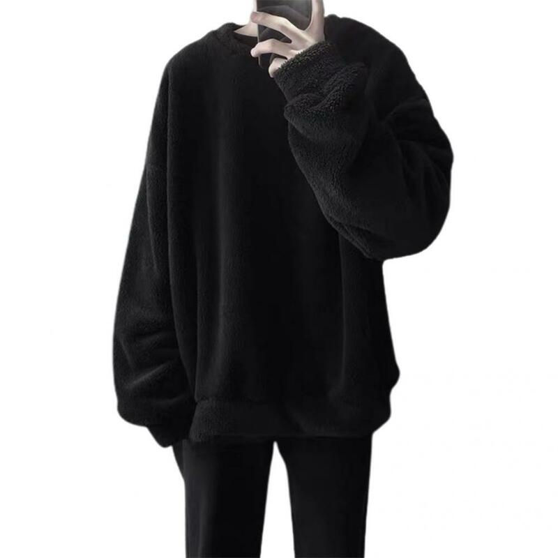 Sudadera de felpa de gran tamaño para hombre, suéter informal de invierno, 2022