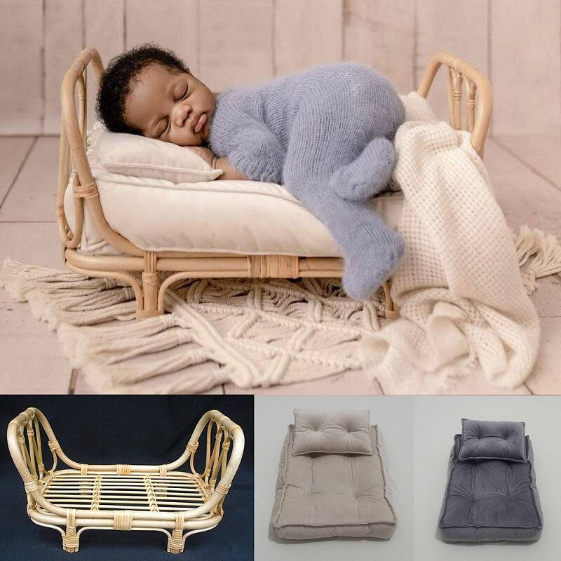 Accesorios de fotografía para recién nacido, cama, colchón, cojín, cesta, silla para bebé, accesorios de fotografía