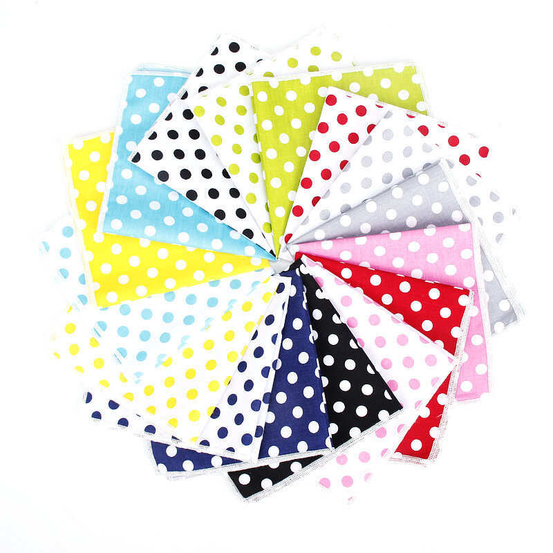 Dot Cotton Handkerchiefs Men's Colorful Printing Fashion Pocket Square Mens Casual Red Navy Square Pockets Handkerchief Towels