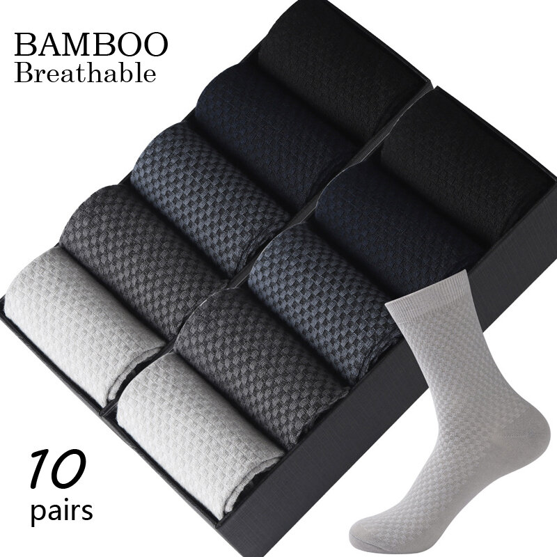 Мужские Компрессионные носки, дышащие длинные носки из бамбукового волокна, в повседневном и деловом стиле, 24 часа, быстрая доставка
