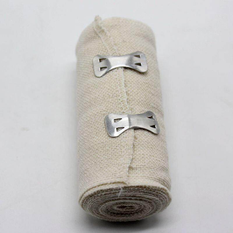Vendaje elástico de algodón no autoadhesivo, vendaje para heridas hemostáticas, deportes, protección muscular, 7,5/10/15cm, 5 rollos