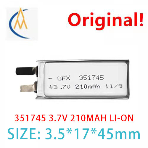 Ufx351745 (210mah) 3.7v bateria de polímero com placa protetora brinquedo durável led suficiente capacidade equipamento luz gabinete flash