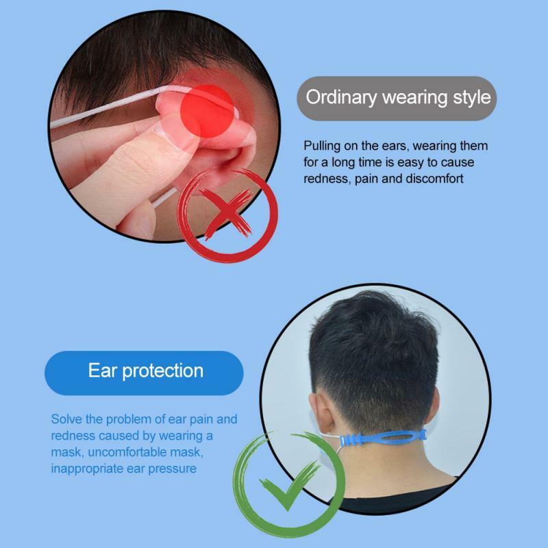 Regulowana maska hak mężczyźni i kobiety Multicolor pasek na ucho rozszerzenie silikonowe ucho klamra jazda na zewnątrz akcesoria do masek pasowych