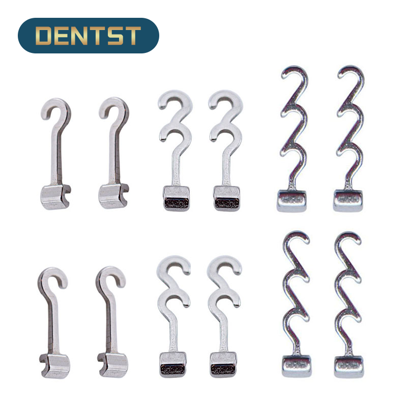 Dental Orthodontic Crimpable Hook With Buccal Tube Multi-Function Long Hook Bondable Lingual Button Fixed on ArchWires 10pcs