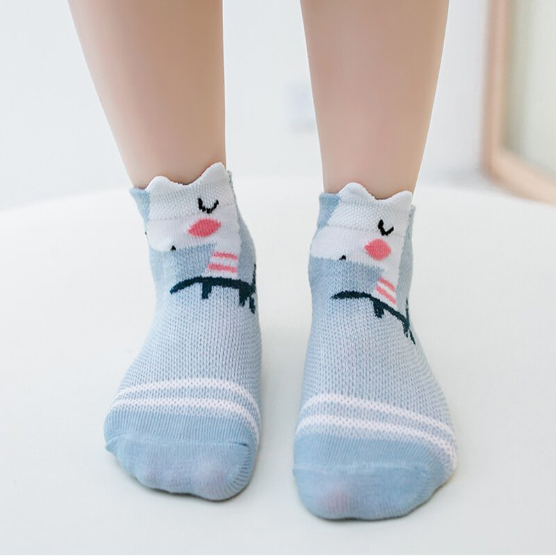 Chaussettes en maille de coton pour bébé garçon et fille de 0 à 3 ans, lot de 5 paires de vêtements pour nouveau-né et enfant en bas âge