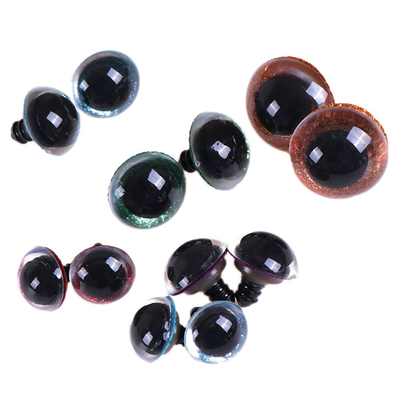 16-24mm 10Pcs Shinning Plastic Doll Eyes Craft Eyes with Washer DIY For Plush Bear Stuffed Toys Animal Puppet Dolls Mix Color