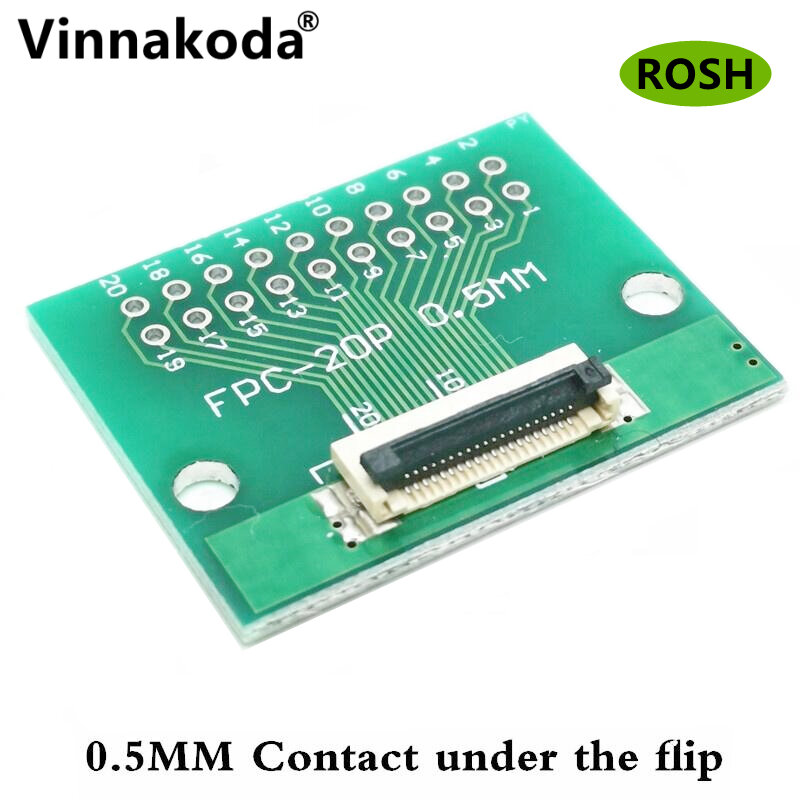 Papan adaptor FFC/FPC, 2 buah 0.5MM-20P hingga 2.54MM lasan 0.5MM-20P konektor flip-top