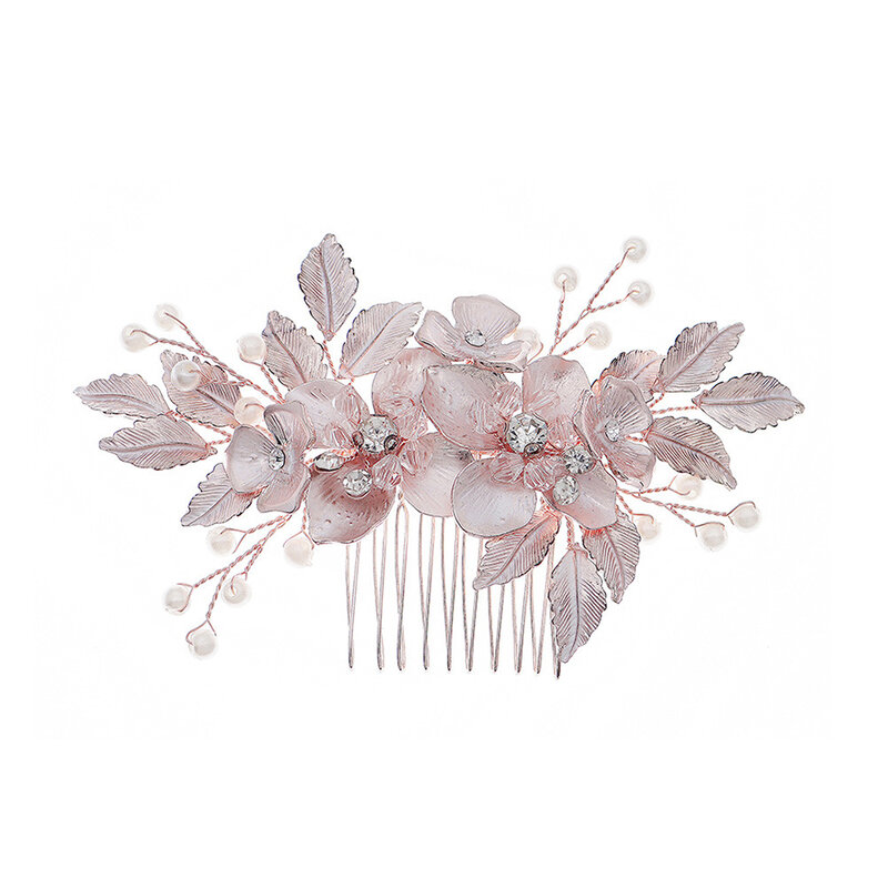 Molans luksusowe perły kryształ ślubne grzebienie do włosów akcesoria do włosów dla nowożeńców kobiety kwiat chluba włosy ślubne ozdoby biżuteria