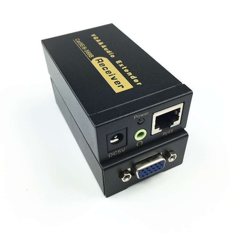 VGA UTP extender VGA AV extender repeater with audio by cat5e/6 cable up to 100M with audio power adapter