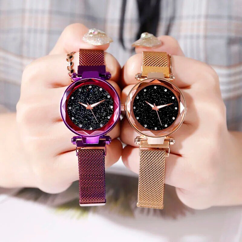 2022 женские часы браслет звездное небо роскошные розовое золото модные женские часы Женские кварцевые наручные часы водонепроницаемые reloj ...