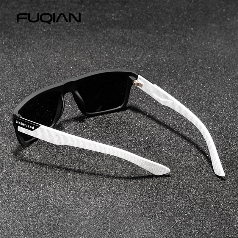 Gafas de sol polarizadas para hombre y mujer, lentes cuadradas clásicas, elegantes, para conducir al aire libre, pescar y deportes, color negro, UV400