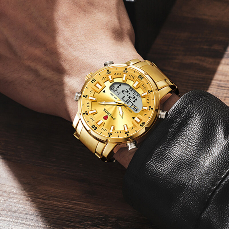 LIGE-reloj analógico de acero inoxidable para hombre, nuevo accesorio de pulsera de cuarzo resistente al agua con calendario, marca de lujo deportivo de complemento masculino con diseño moderno, disponible en color dorado, 2022