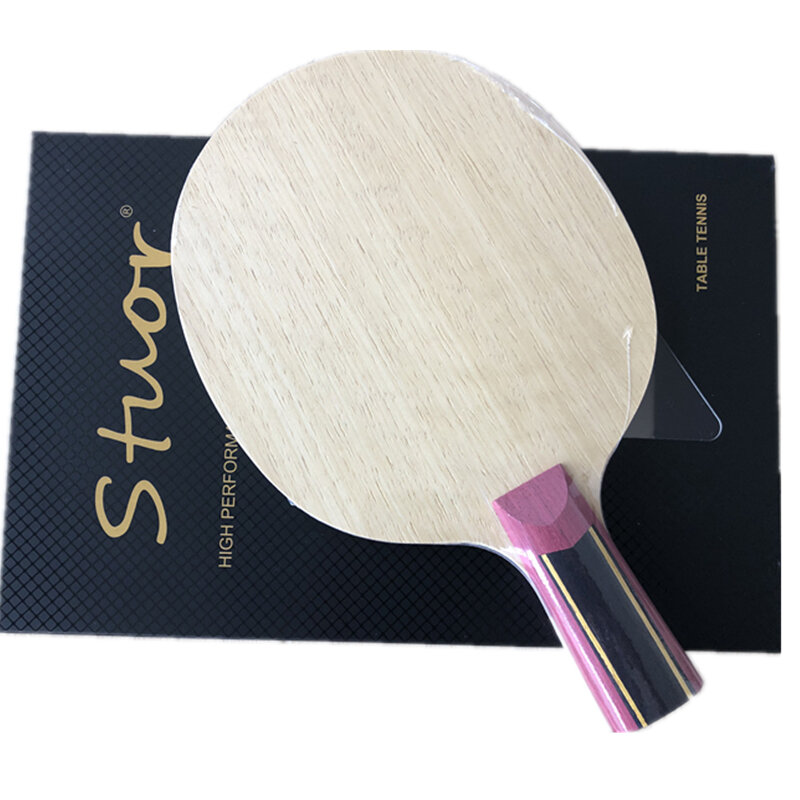 Stuor-Lame de raquette de tennis de table en fibre de carbone noire, 5 couches, bois avec 2 couches, poignée FL CS ST, ping-pong