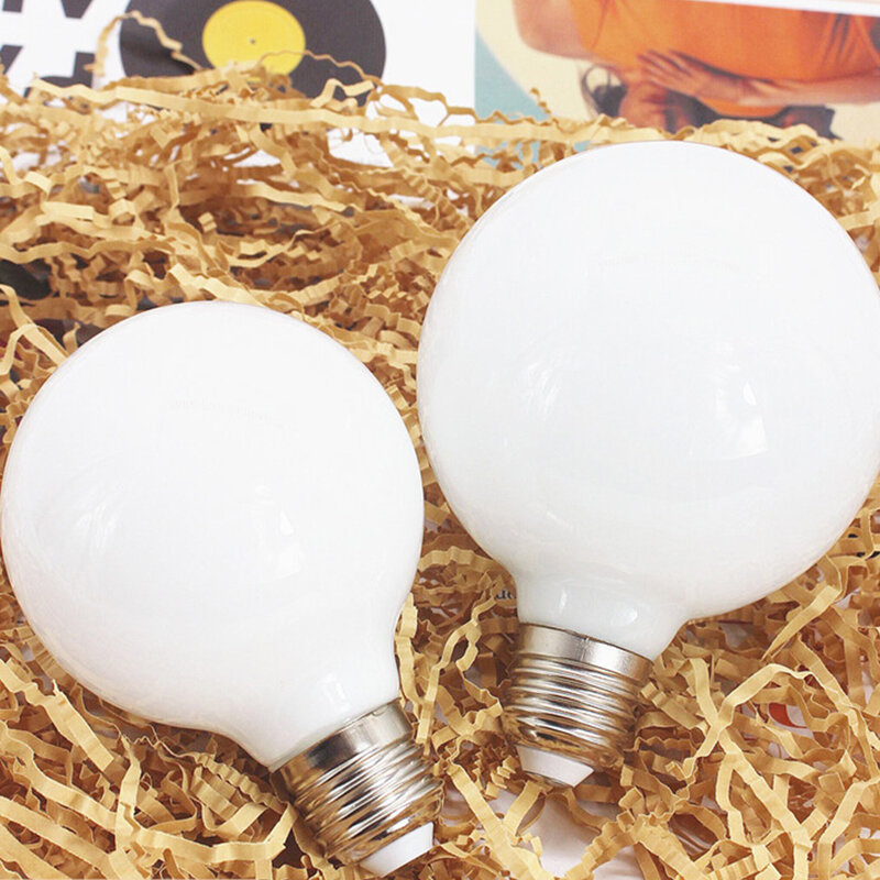 Лампа из молочного стекла G80 G95, 7 Вт, E27, Шариковая лампа с холодным/теплым белым светом, светодиодная лампа