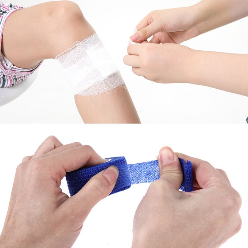 Ochronny zabezpieczający wodoodporna własny przylepny bandaż elastyczny 5M apteczka włókniny bandaż