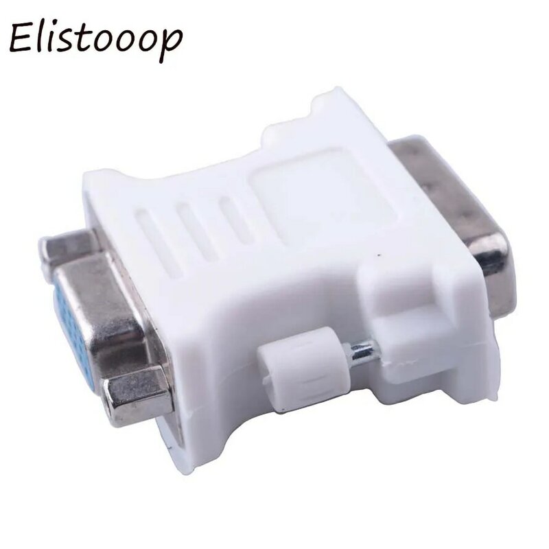Elistooop DVI-I 24+5 Pin DVI Male to VGA Female Video Converter Adapter for PC laptop HDTV LCD DVD Computer Projector