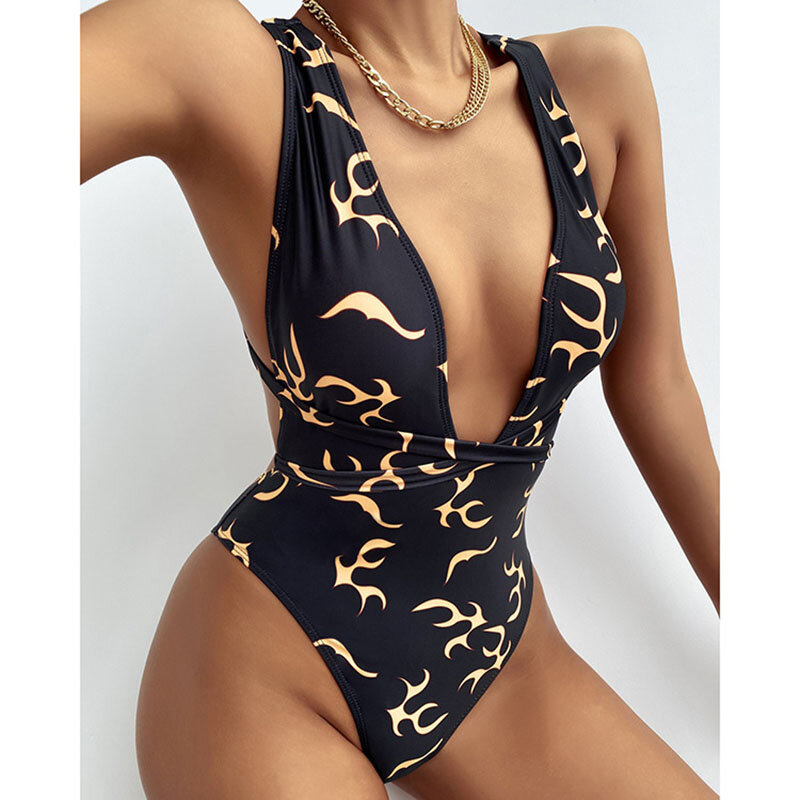 Sexy One Piece Swimsuit for Women Cross Backless Monokini Bodysuit Bather Bathing Suits Beach Wear Swim Lady 2023