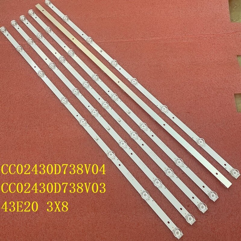Barre de 8LED, 3 pièces/ensemble, pour 43E20 3X8 8S1P 1410 0D20 43LST5970 PT430CT02-1