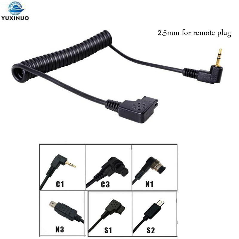 2.5mm Plug Shutter Release Remote Control Cable Connecting RF-603 C1 C3 N1 N3 S1 S2 Cord For Canon Nikon Sony Pentax Camera